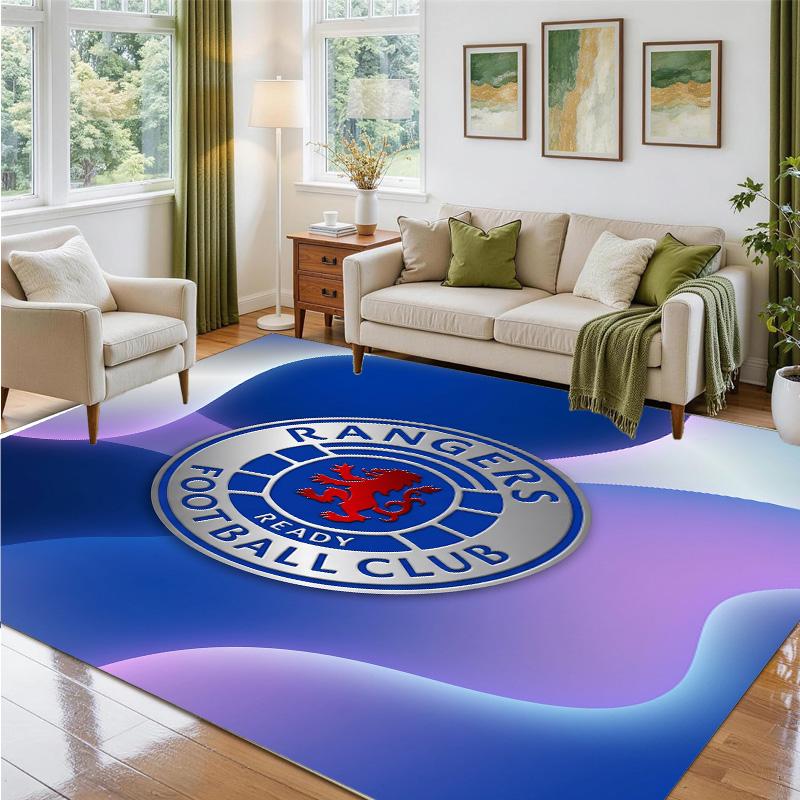 Rangers FC Design Crystal Velvet Rug Soft Decorative Mat for Bedroom Entrance