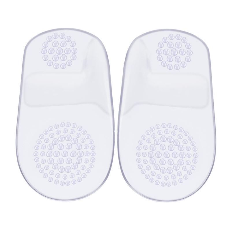 Self-Adhesive Gel Heel Pad: Orthopedic, Massage, Shock-Absorbing, Non-Slip, Invisible, Soft Granules, Half Size for Men & Women