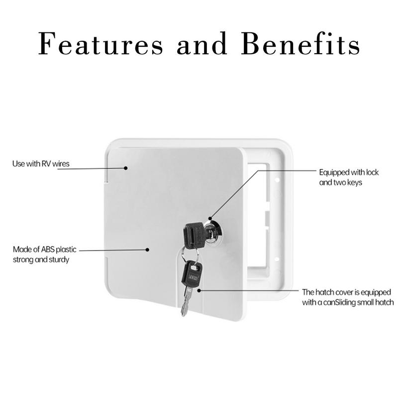 Access Door Panel RV Power Cord Hatch Square Electric Cable Hatch For Boat Marine RV Yacht Motor Home Camper Boat RV Accessories