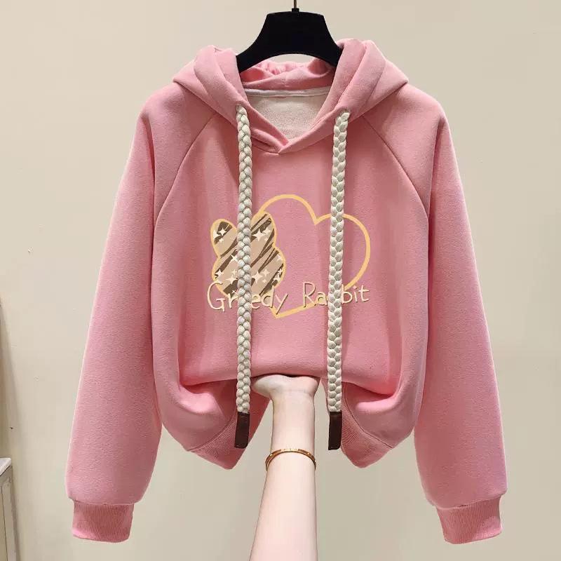 

Женская толстовка с капюшоном на флисовой подкладке - Новинка 2024 Зимний стиль дофамин для миниатюрных S