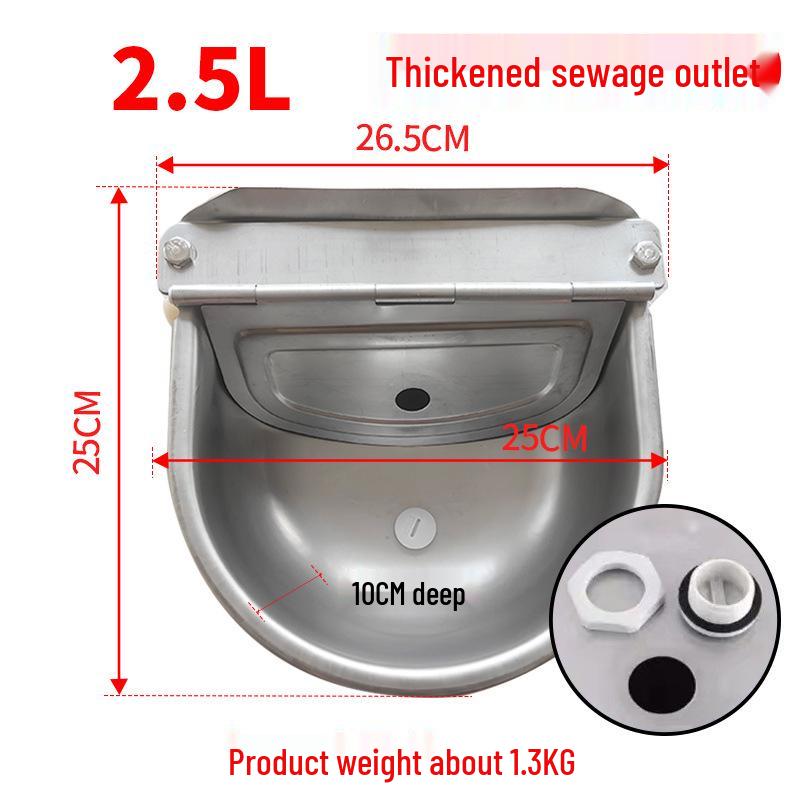 Automatic Stainless Steel Water Bowl for Cattle, Horses & Sheep - Float Type Drinker for Animal Husbandry