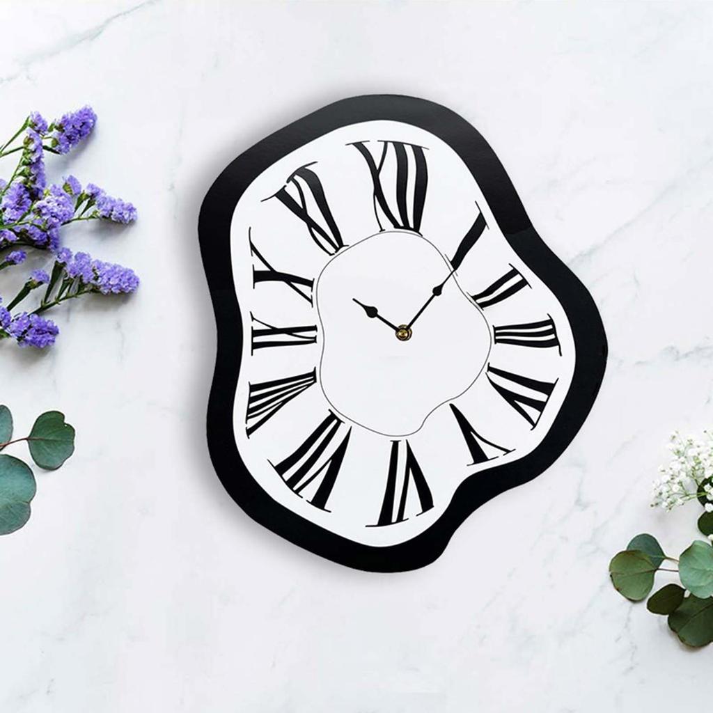 Horloge murale déformée 12 pouces Horloge murale d'intérieur Horloge tordue Horloge créative fondante Horloges déformées Pour salon Décorative