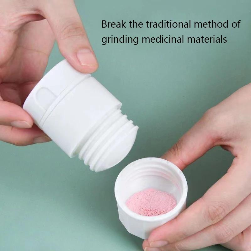 4-in-1 Portable Pill Case Medicine Splitter Powder Grinder Pill Cutter Storage Box Drug Container Pastillero