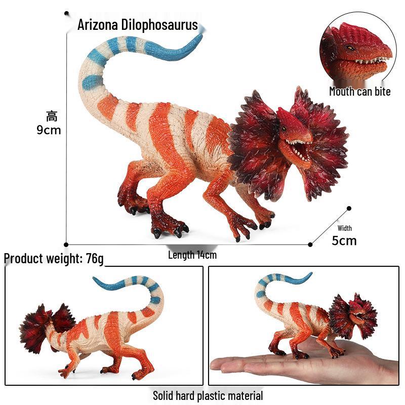 Arizona Double-Crested Blue Dinosaur Model Toy – Double-Spined Dinosaur Figure Ornament
