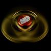 Spin Gear Heavy Torque Bar Hand Spinner (Two-Wing Type) (FS05 Gold-Plated Brass with Japanese-Made NSK Bearings, Red)