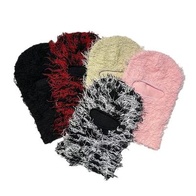 Balaclava Distressed Knitted Full Face Ski Mask for Men Women Beanies Hats Skullies Camouflage Winter Warm Bonnet Windproof Hats