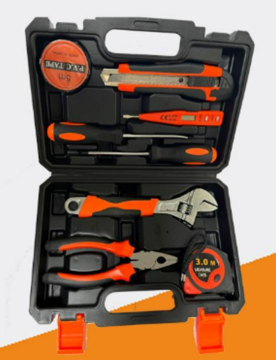 Household Hardware Tool Set: Electric & Impact Drill Combo with Toolbox for Vehicle Repair