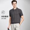 Machine Washable Tencel+Linen Spring/Summer Light Luxury Polo Shirt Men's Short Sleeve Jacquard T-shirt