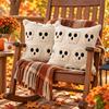 Skeletont Pillow Cover Soft Plush Cushion Case Warm Plush Throw Pillowcase  Halloween