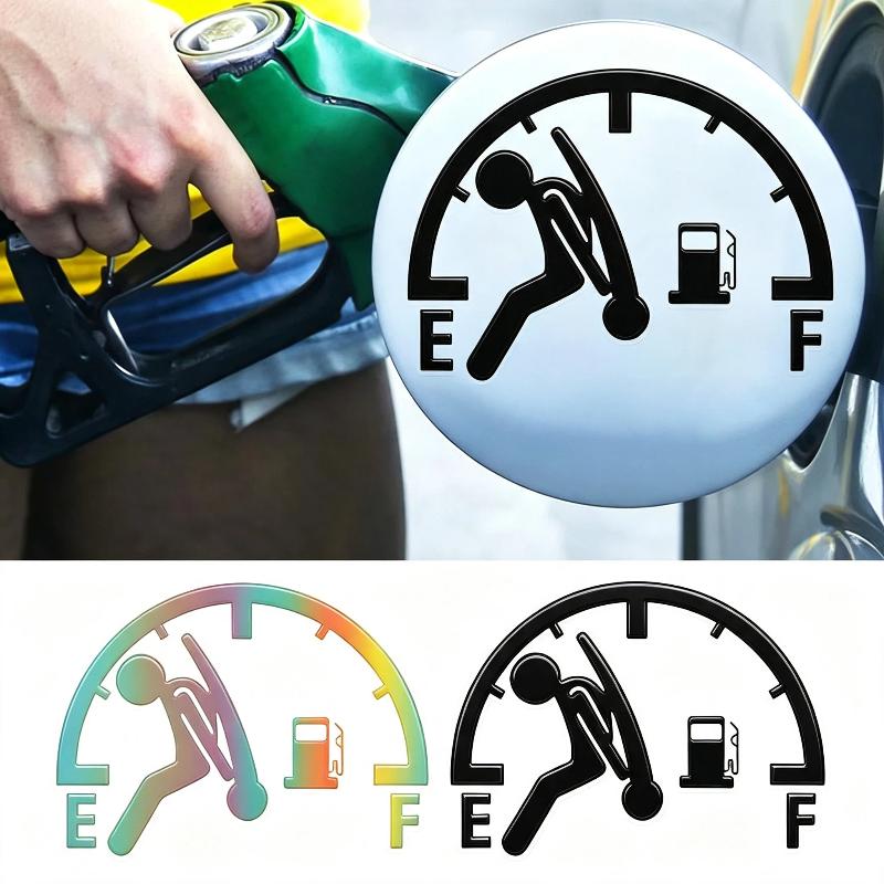 Car Reflective Fuel Tank Cap Sticker Novelty Design Fade Resistant Easy Install Exterior Decor for Trucks SUVs