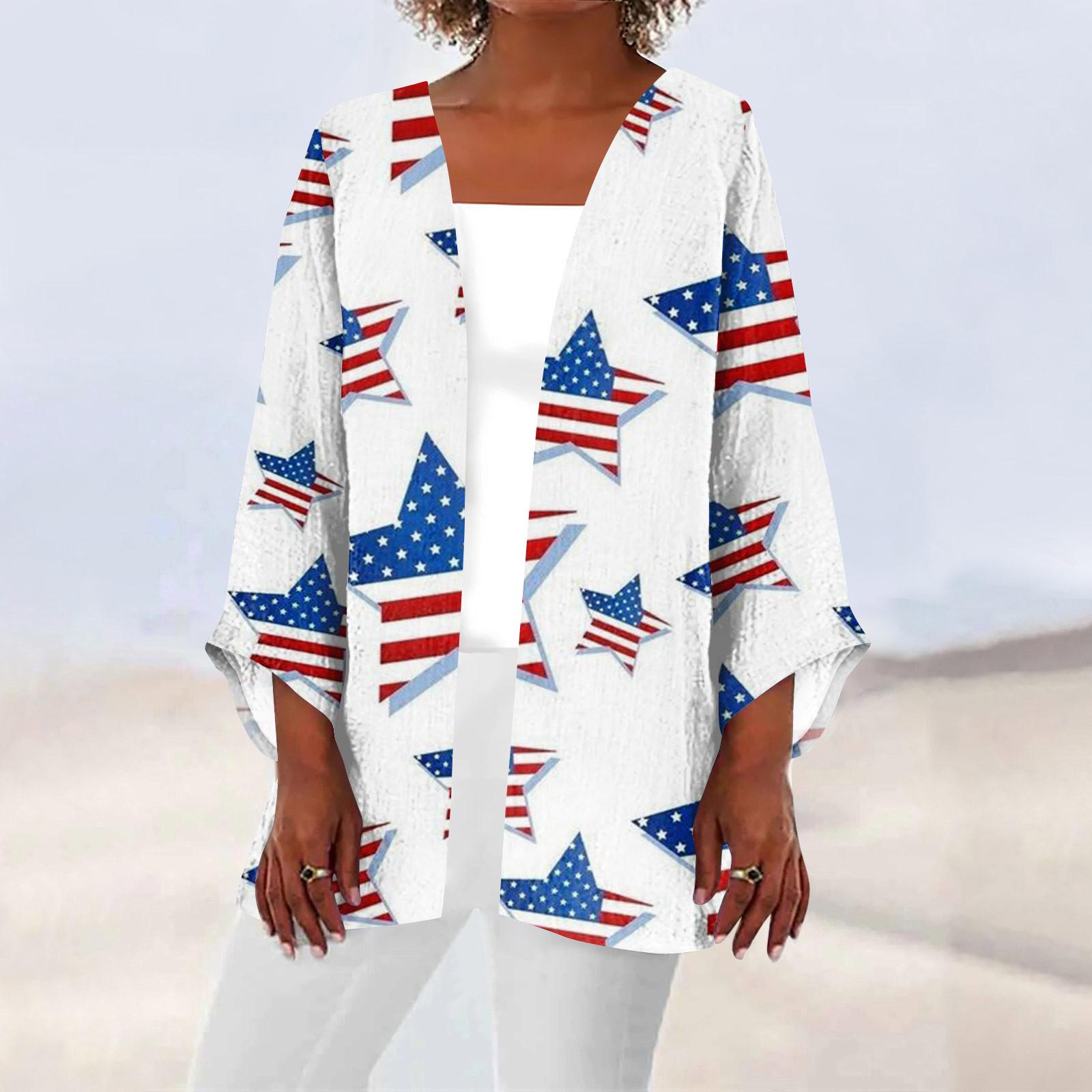 

Женская повседневная модная легкая куртка средней длины с принтом, кардиган XL белый