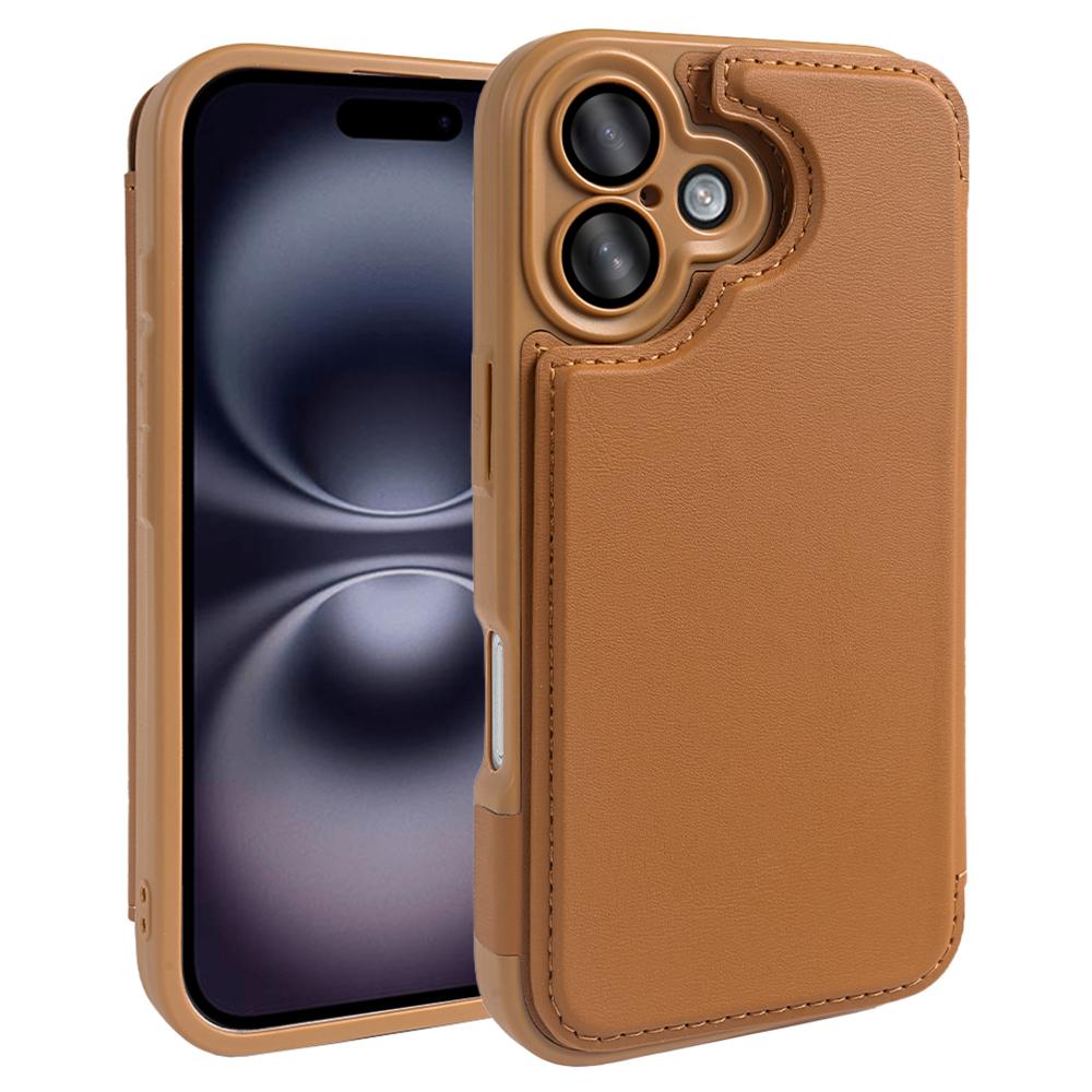 

For iPhone 16 Magnetic Case RCS Eco Friendly Flip Phone Cover with Kickstand RFID Blocking D