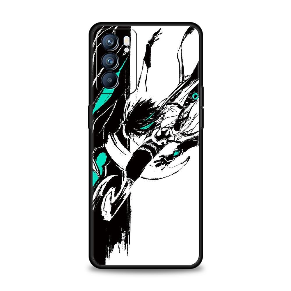 Genshin impact svart og hvitt Deksel For OPPO Find X5 A54 A53 A52 A9 2020 A16 A15 A95 A76 A74 A12 Reno7 SE Reno6 Pro+ 5G Deksel