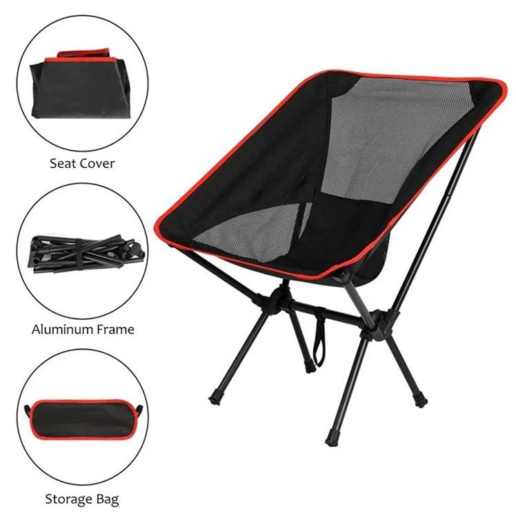 Ultra-light Folding Aluminum Camping & Fishing Chair - Portable Beach & Leisure Moon Chair
