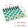 Chess Game Plastic Traveling Portable Chess Traditional Chessboard Set for Tournament Club with Green Roll-up Board + Plastic Bag