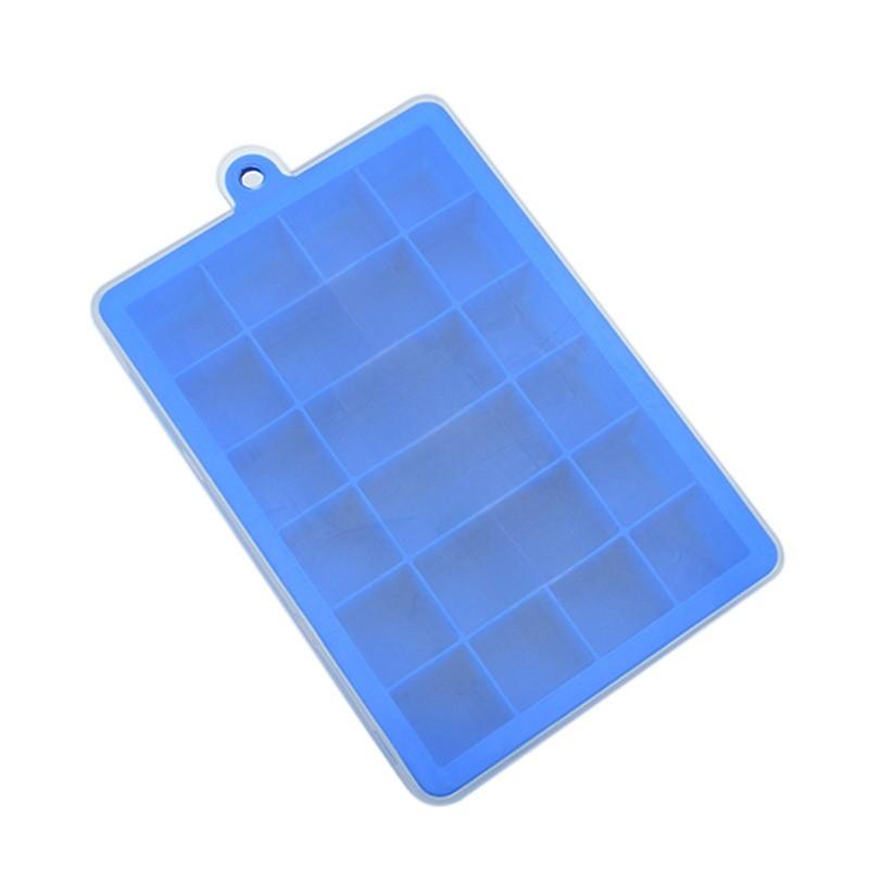 Food Grade Silicone Ice Mold With 24 Compartments For Frozen Snacks And Baby Food Preparation DarkBlue