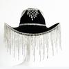 Rhinestones Cowgirl Hat for Women Teens Girls Carnivals Party Hat Lady Bachelorette Party Headgear Photography Accessory