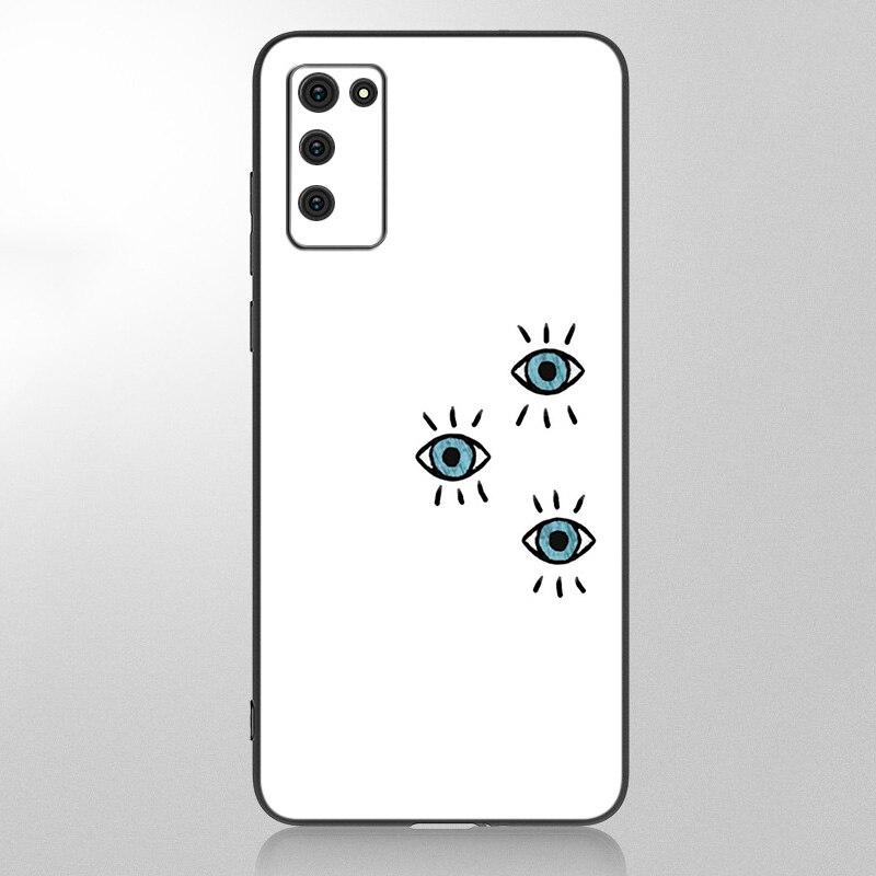 Eye Blue Evil Eye Phone Case For Samsung Galaxy A12 A02S A22 A32 A52 A72 A71 A51 A41 A31 A21 A11 A50 A70 A10S A20S Black Cover