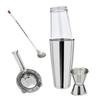 Cocktail Set - Boston Shaker - Metal and Glass - 2 Pieces - Dishwasher Safe - Color Grey
