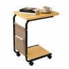 Beige Home Sofa Bed Side Table | 360° Wheels with Brake | Side Pocket