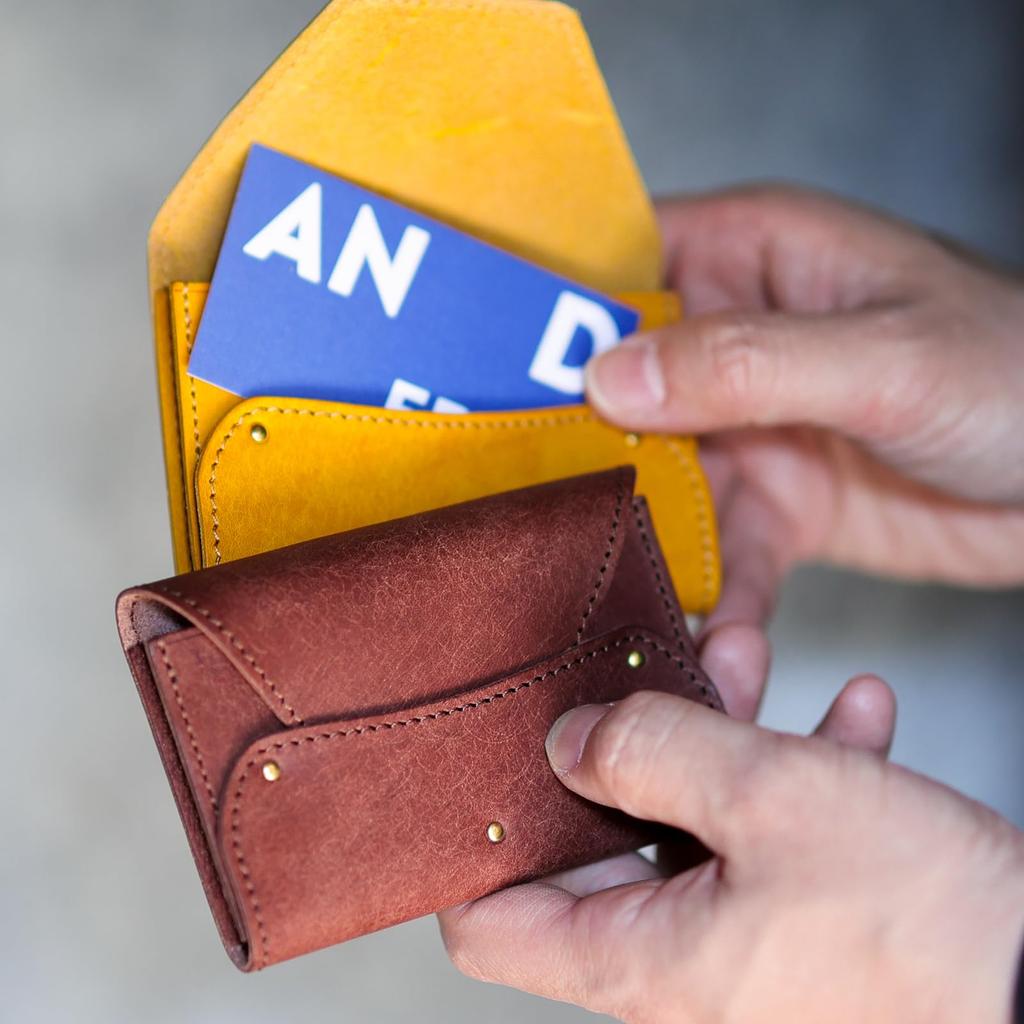 Made In Japan Italian Leather Business Card Holder Business Card Case Card Case Business Large Capacity Brand MARGOT SILVA Walnut [AURAMU] Men's