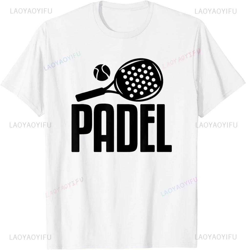 Padel Paddle Tennis Racquet Ball Vintage Colors T-Shirt  Casual Sports Street Couple Clothes  Streetwear  Mens T Shirts