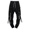 Summer Hip-Hop Men's Trendy Ribbon Overalls: Korean-Style Nine-Point Thin Pants