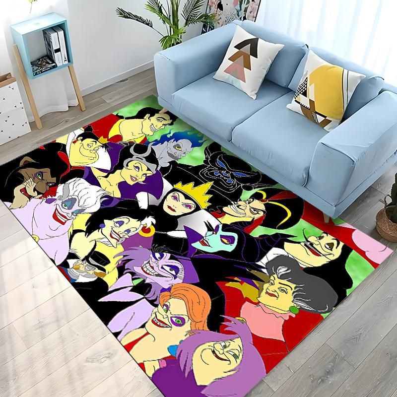 3D HD Villains Cartoon Carpet LivingRoom Bedroom Sofa Doormat Home Decor Mat Non-slip Floor Rug Luxury Gifts for Kids and Adults