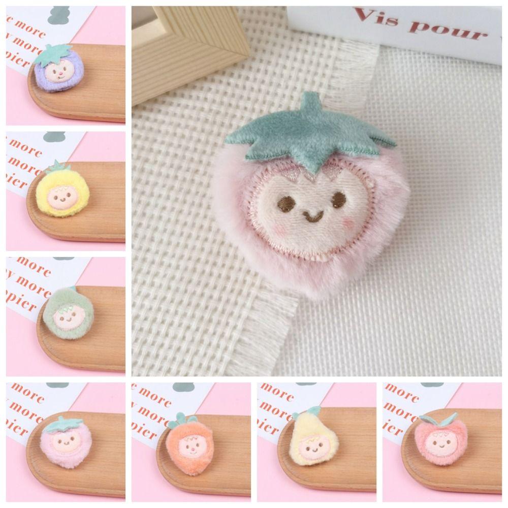 Hand-sewn Cute Fruit Plush Brooch Cloth  Cartoon   Bag Acessories