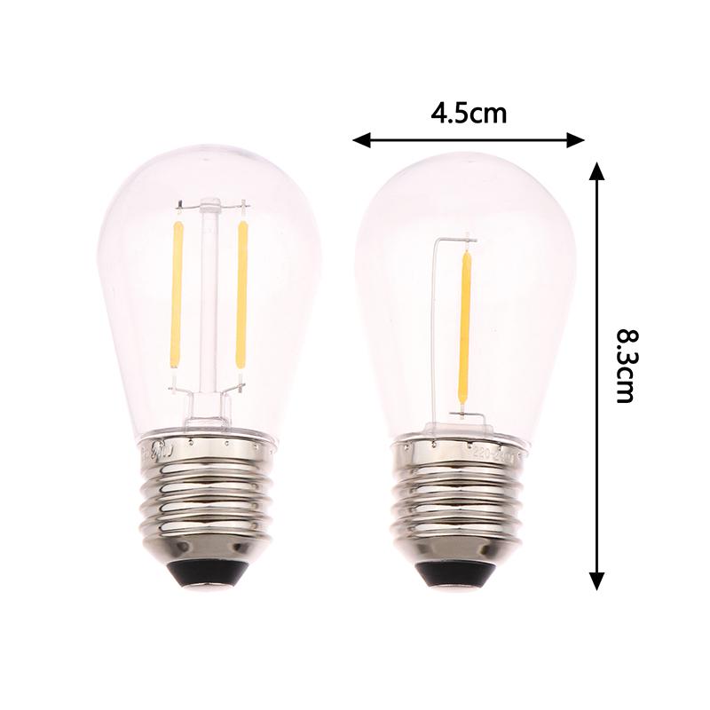 S14 Plastics Led Bulb E27/E26 3V 120V Warm White 2W 1W Shatterproof Lamp Bulbs For String Light Christmas Decoration