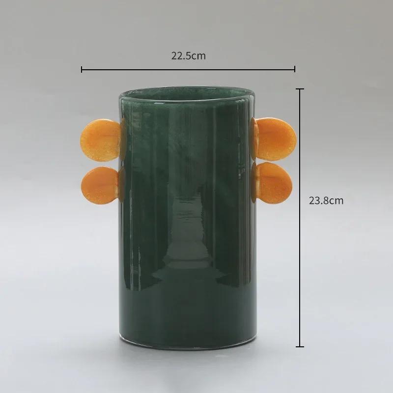 Gradient Colorful Glass Vase Transparent Flower Pots Desk Decoration Flower Arrangement Floral Vases Room Aesthetic Decor