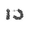 Boucles D'oreilles - LUXENTER - Silka - Argent 925 - Hématite - Diamètre 20 Mm