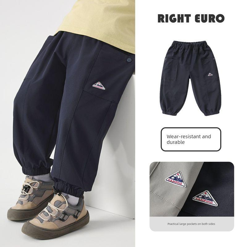 Right European Boys Outdoor Quick-Dry Waterproof Long Pants Children s Sports Style Spring and Autumn 2026 New Children s Clothing Baby Pants Tibetan youth 100