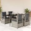 VidaXL Garden Dining Set 5 Pcs Grey Cushions Wicker 3262988