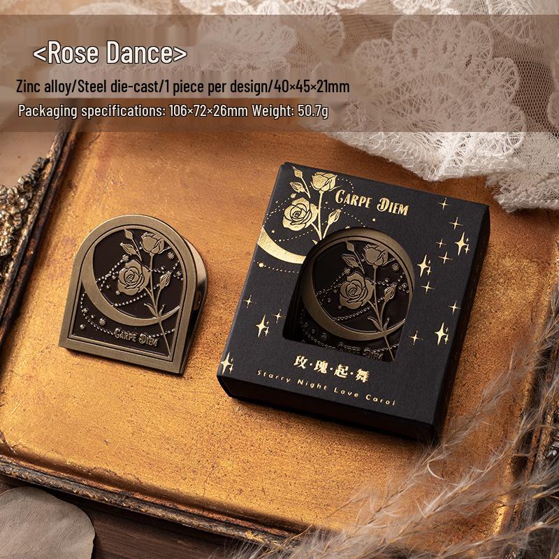 

Starry Night Love Song Series: Elegant Retro Metal Clips Journal Set - 6 Styles