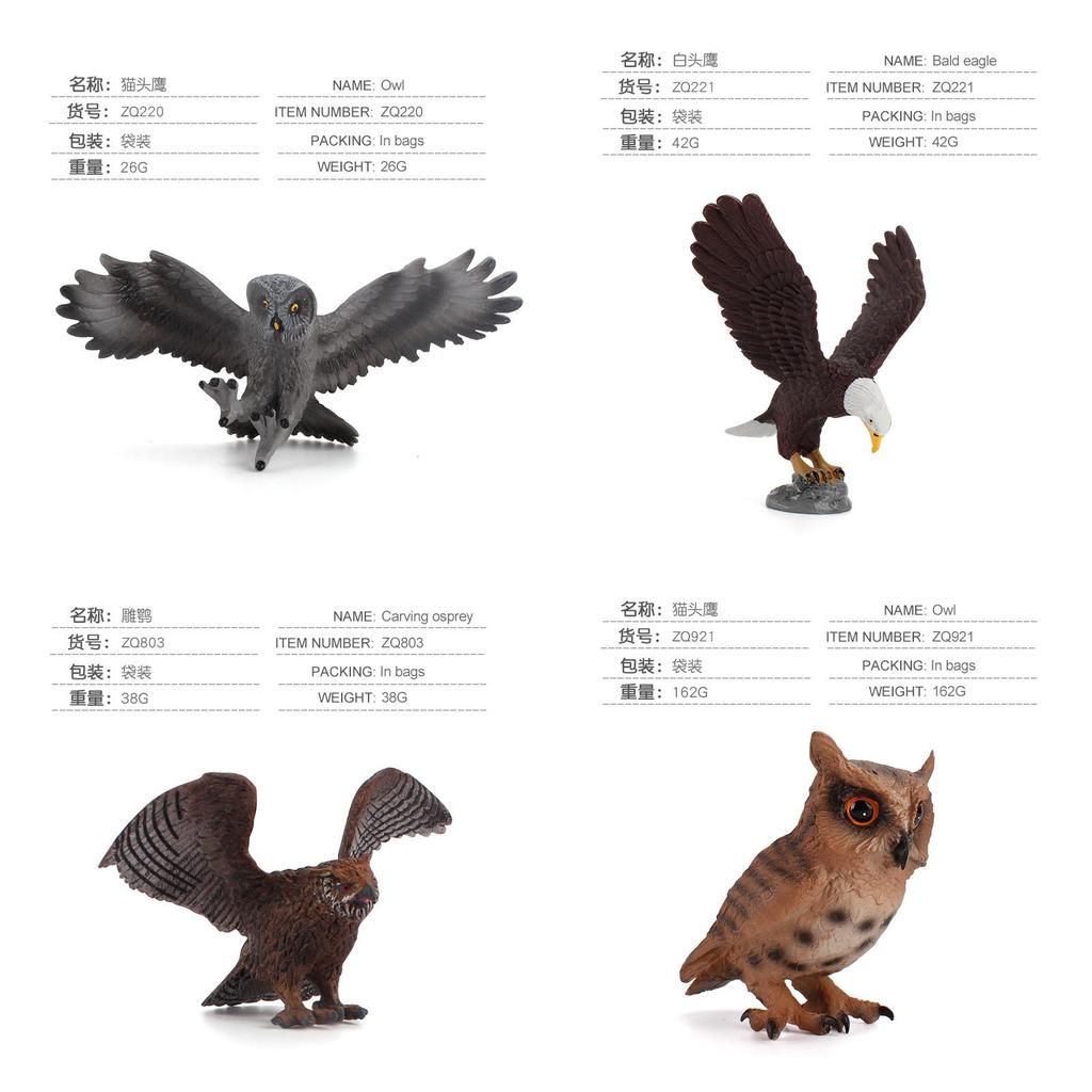 Pvc Owl And Bird Model Set With Static Design For Education And Collection Enthusiasts
