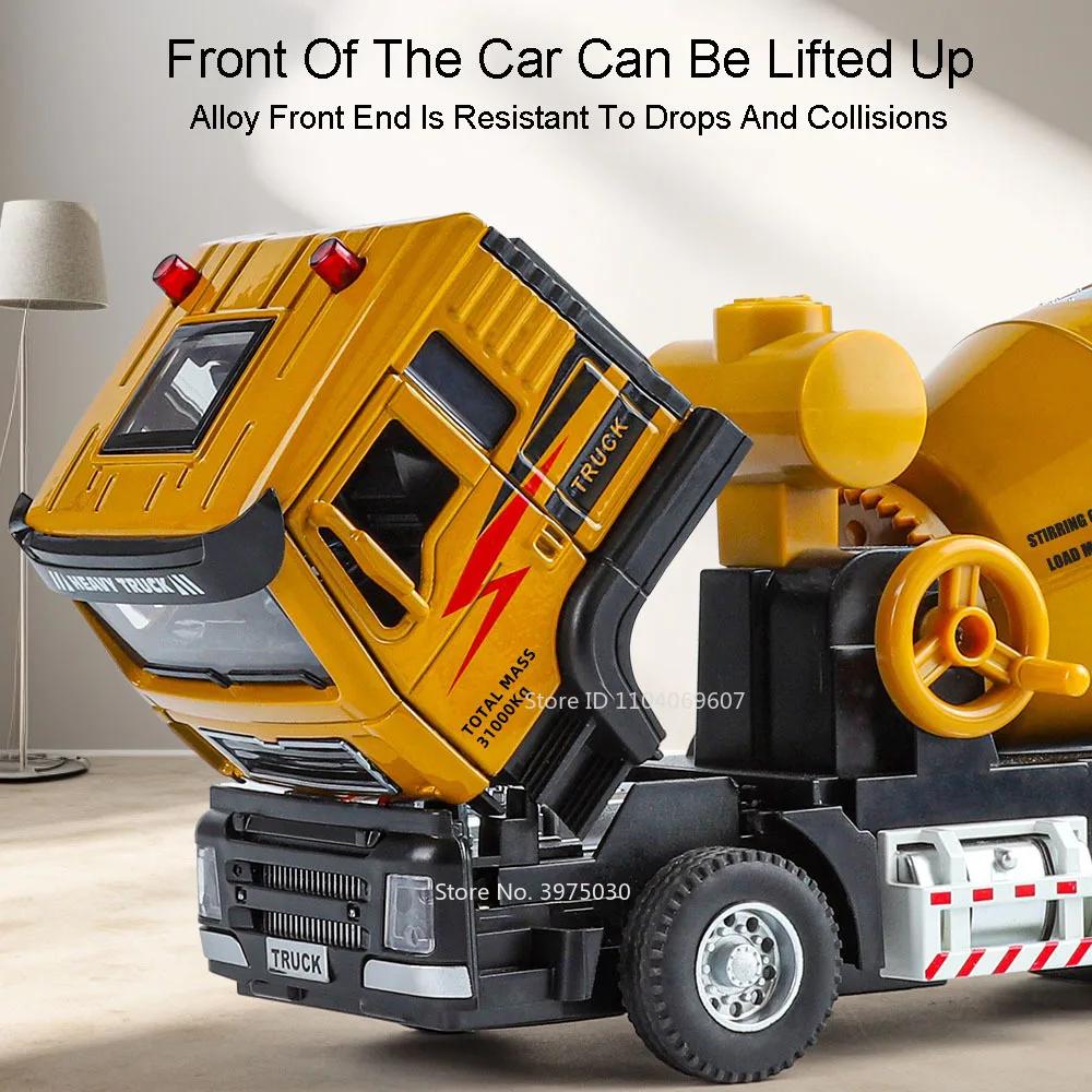 1:40 Legering Elektrische Betonmixer Vrachtwagen Speelgoed Auto's Diecast Modellen 2 Deuren Openen Terugtrekken Bouwvoertuig Licht Geluid Speelgoed Kindercadeaus