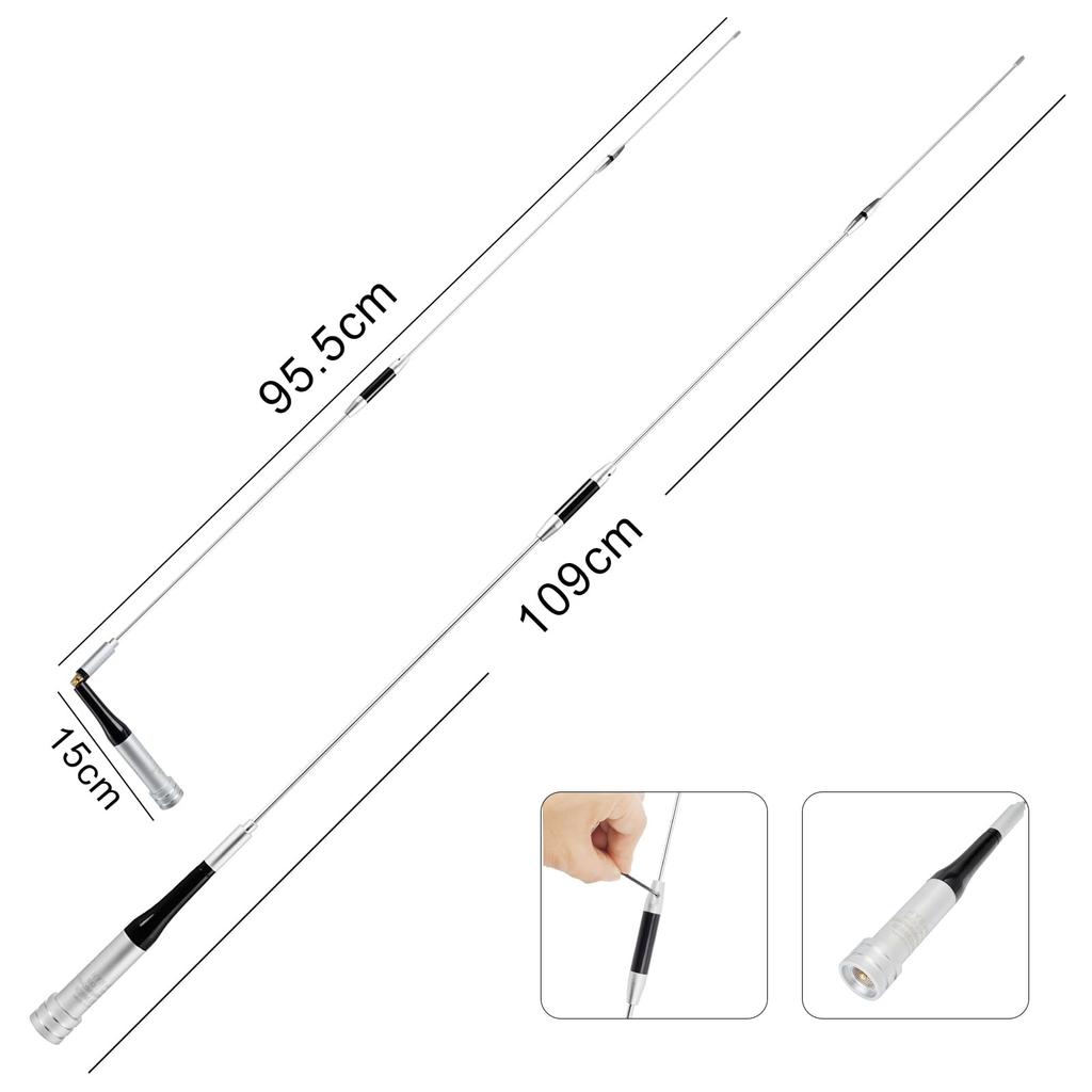 YNIBST 144430MHz Band TransmitReceive & Wideband Receive Mobile Antenna, MP Type, Amateur Radio Antenna, Total Length: 109cm