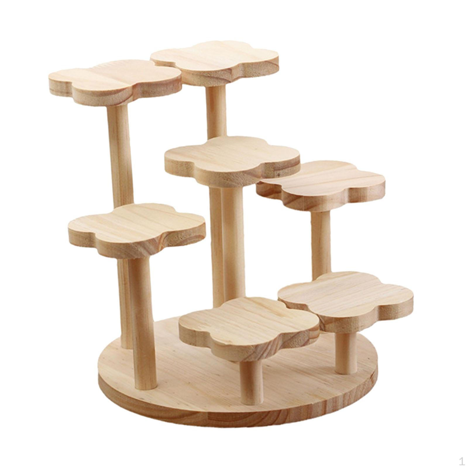 

Mini Plant Stand Wooden Display Versatile Decorative Jewelry Holder Shelf for Anime
