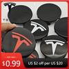 Autoaufkleber 2025 Heiß 4 Stück 56 mm ABS Radnabenkappe Emblem Logo Auto Felgenabdeckung Radkappe Für Tesla Model 3 Y X S Original