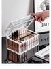 High-End Dustproof Glass Lipstick Storage Rack with Lid, Multi-Layer Design, Large Capacity for Lipstick and Lip Gloss