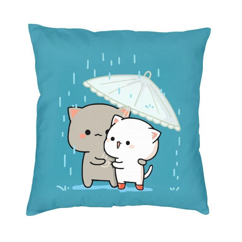 

Valentine Day Mochi Cat Peach And Goma Cushion Cover Two Side Printing Throw Pillow Case for Living Room Pillowcase Home Decor 30x30cm 12x12in