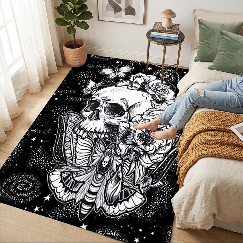 Skull Art Living Room Nonslip Area Rug Soft Carpet For Bedroom Game Playroom Sofa Office Home Decor Doormat Christmas Gift C930252