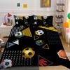 Soccer Duvet Cover Set King Queen Full Size Football Pattern Polyester Comforter Cover For Kids Teens Soccer Lover Bedding Set