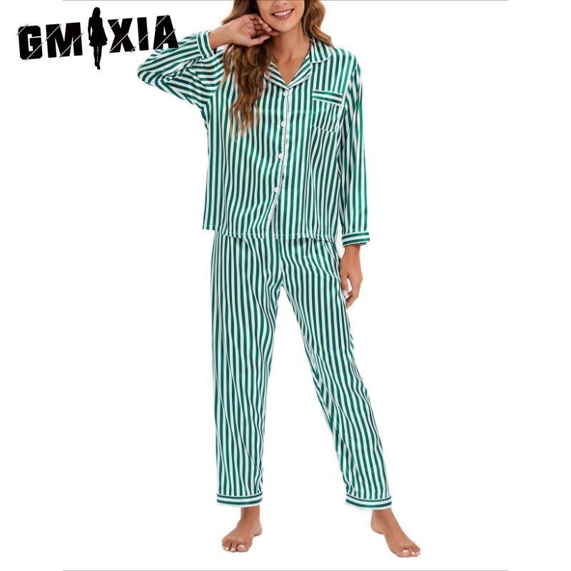 

GMXIA Женский домашний кардиган с длинным рукавом, осенняя мода, повседневный, большого размера, комплект пижамы XL