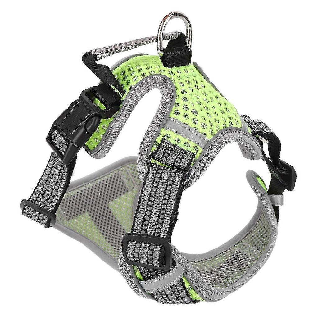 Dog Harness Breathable Soft Reflective Adjustable Pet Dog Vest with Handle Leash Ring for Walking Running L