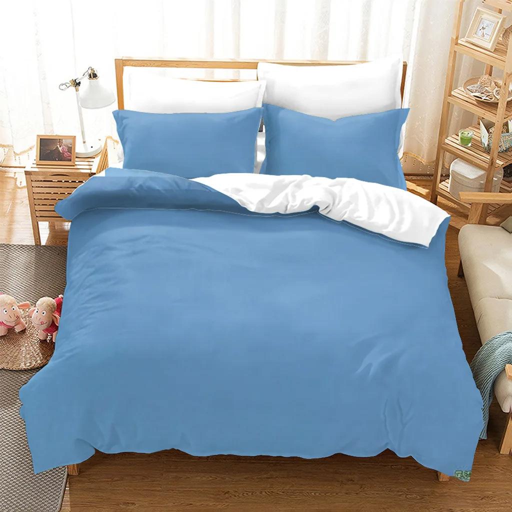 Solid Color Duvet Set Minimalist Style Three-Piece Set Suitable For Boys And Girls Bedroom Decoration