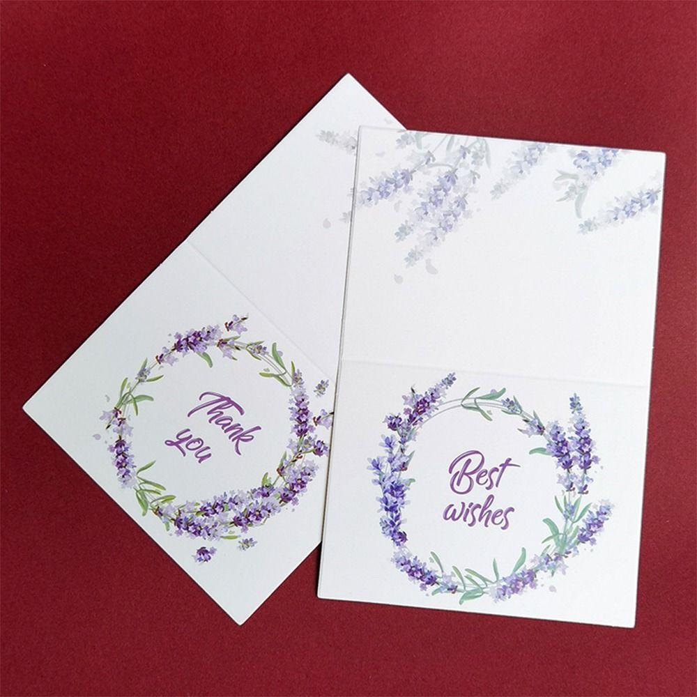 100PCS Multicolor Thank You Card Package Decoration I Love You Best Wishes Card Floral Pattern Party Gift Gretting Cards