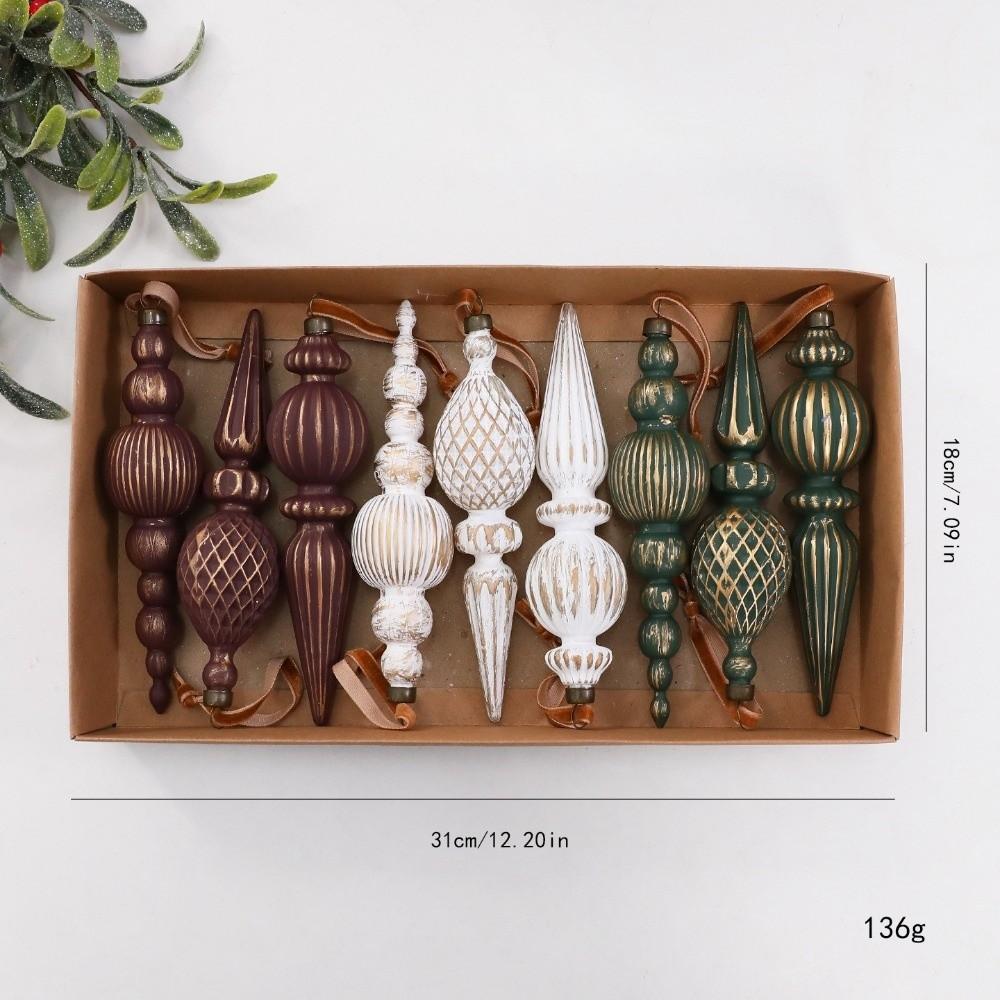 Kunststoff Material Weihnachtsbaumschmuck 9 Stück/Karton Weihnachts-Hängeschmuck Set Kamindekoration