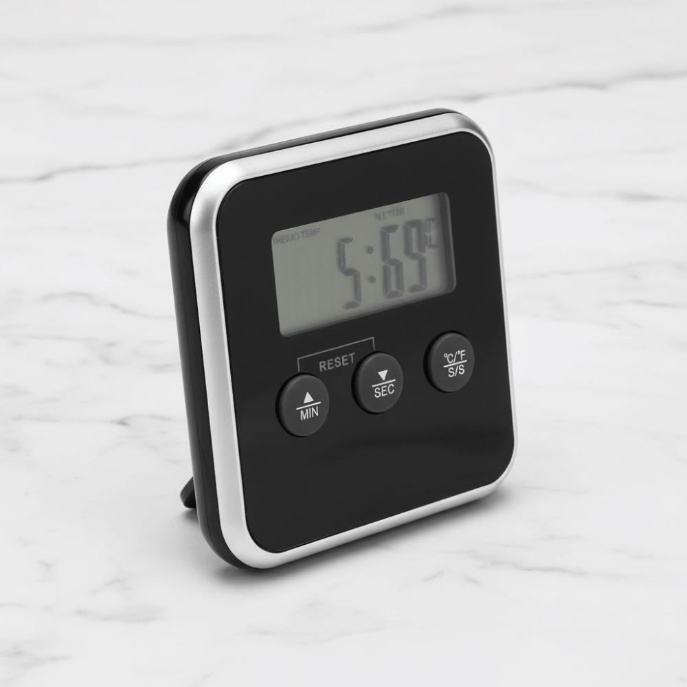 Long Probe Digital Food Thermometer Timed Waterproof Grill Temperature Tester Battery-powered Convertible Units